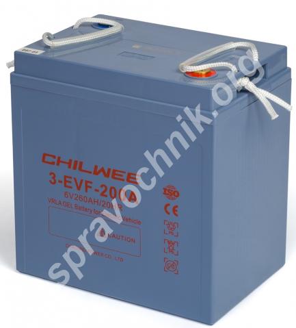 Gel-аккумулятор chilwee 6в-226а/ч (с5)