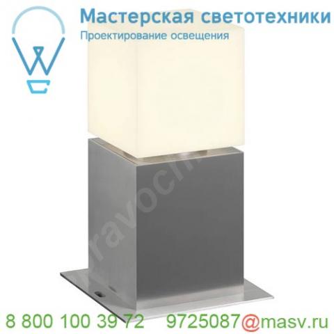 1000416 slv square pole 30 led светильник ландшафтный ip44 12вт с led 3000k, 760лм, сталь/ белый