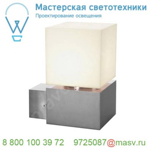 1000336 slv square wl светильник настенный ip44 для лампы e27 20вт макс. , сталь/ белый (ex 230706)