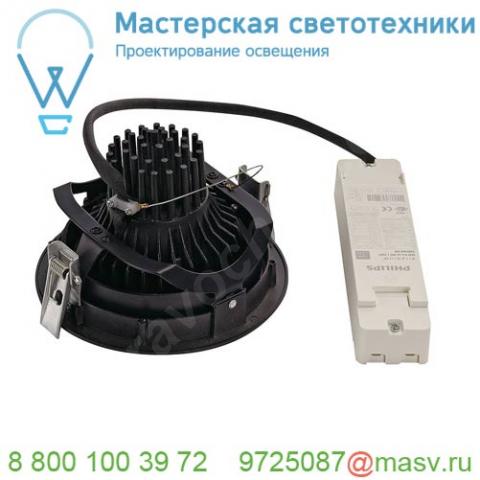 114110 slv supros dl светильник встраиваемый 31вт с бп и led 3000к, 2100лм, 60°, черный