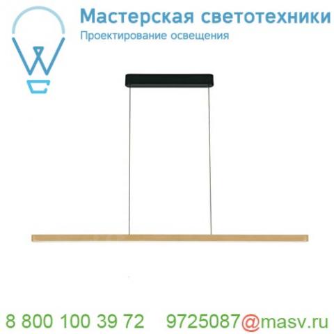 156268 slv vincelli d pd светильник подвесной 29вт с led 2700к, 1400лм, черный / бамбук светлый