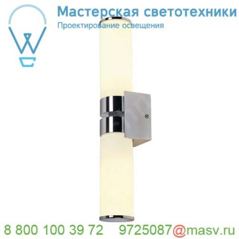 147542 slv camara double светильник настенный ip44 для 2-х ламп e14 по 60вт макс. , хром / стекло