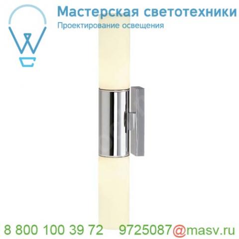 151553 slv devin led double светильник настенный ip44 16вт c led 3000к, 890лм, хром/ стекло белое