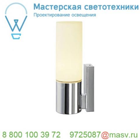 151543 slv devin led single светильник настенный ip44 8вт c led 3000к, 430лм, хром/ стекло белое