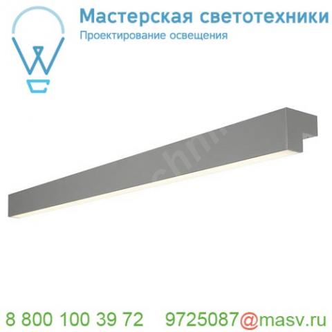 1001305 slv l-line 120 led светильник накладной ip44 18. 5вт с led 3000к, 1650лм, 120°, серый (ex