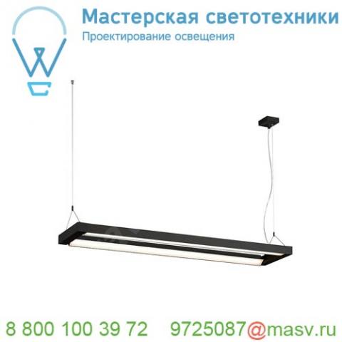 1000392 slv long grill double twist pd светильник подвесной 75вт с led 3000к, 2x3250лм, 110°, черный