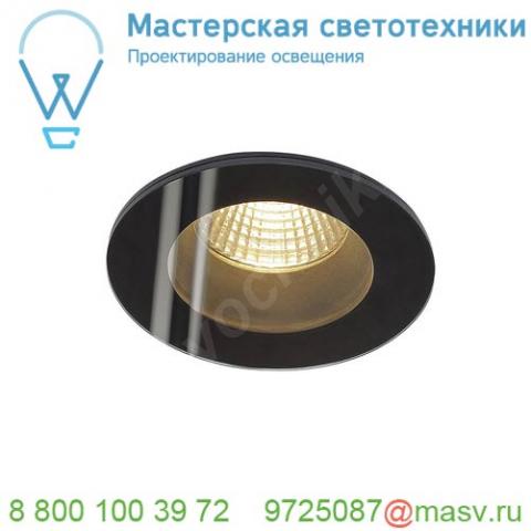 114440 slv patta-f round светильник встраиваемый ip65 12вт c led 3000к, 745лм, 38°, черный