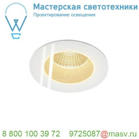 114441 slv patta-f round светильник встраиваемый ip65 12вт c led 3000к, 860лм, 38°, белый