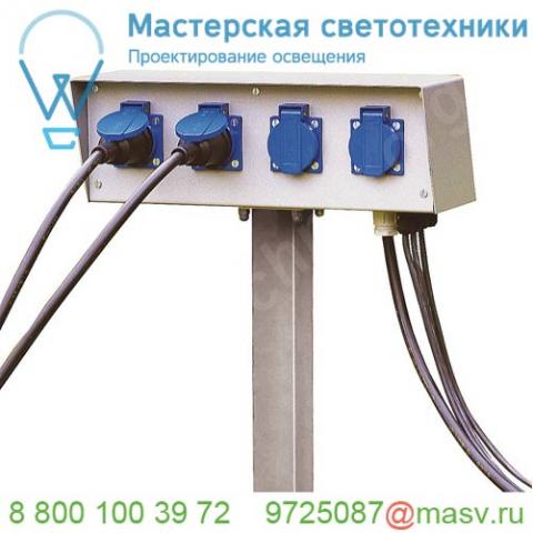 227000 slv energy-pack блок подключения на 4 розетки 230b/16a, ip54, шток в грунт 50 см, серый