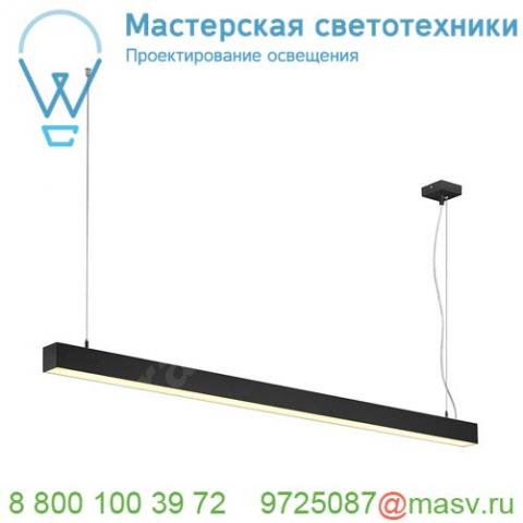 1001309 slv q-line single led dali светильник подвесной 47вт с led 3000к, 3700лм, черный (ex 155130)