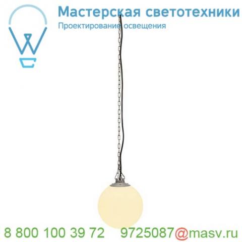 228050 slv rotoball swing 25 светильник подвесной ip44 для лампы e27 24вт макс. , белый/ серебристый