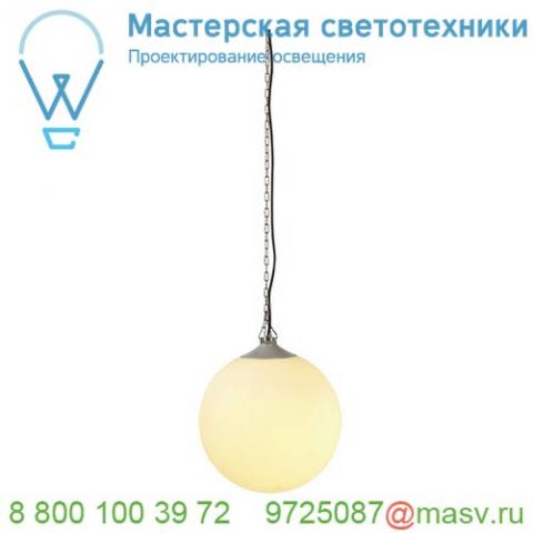 228052 slv rotoball swing 50 светильник подвесной ip44 для лампы e27 24вт макс. , белый/ серебристый