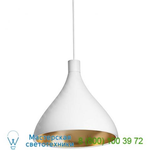 Swell medium pendant light pablo designs swel med wht/bra, светильник