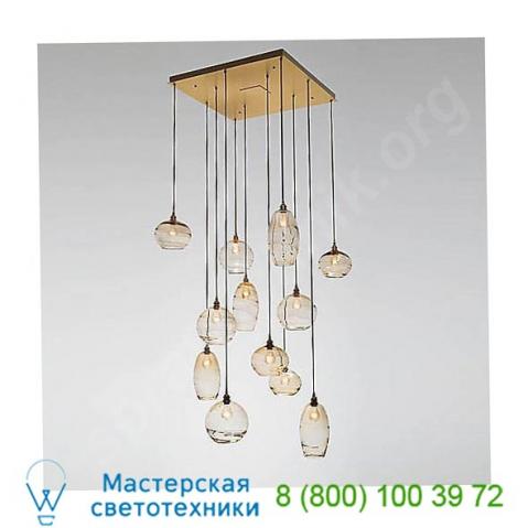 Hammerton studio chb0048-09-fb-oa-c01-e2 misto square multi light pendant light, подвесной