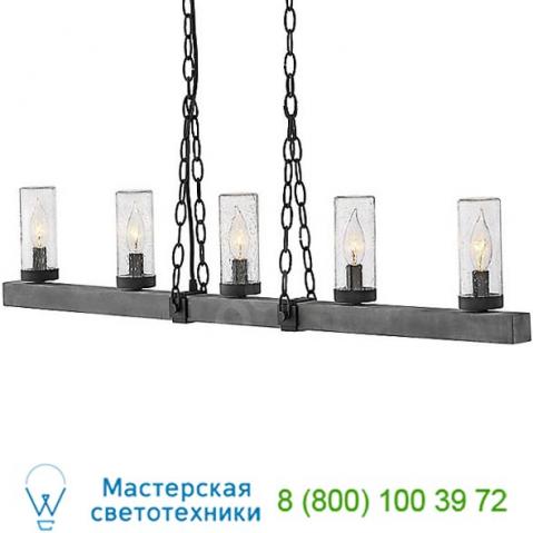 Hinkley lighting 29205sq sawyer outdoor linear chandelier, уличный подвесной светильник