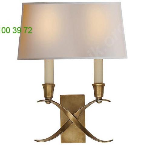 Visual comfort cross bouillotte wall sconce (antique-burnished brass) - open box return ob-chd