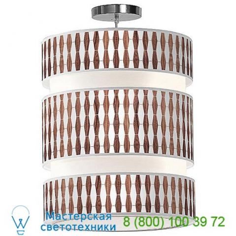 Jefdesigns jd_weave1_mahogany_lena16 weave 1 triple tiered pendant light, светильник