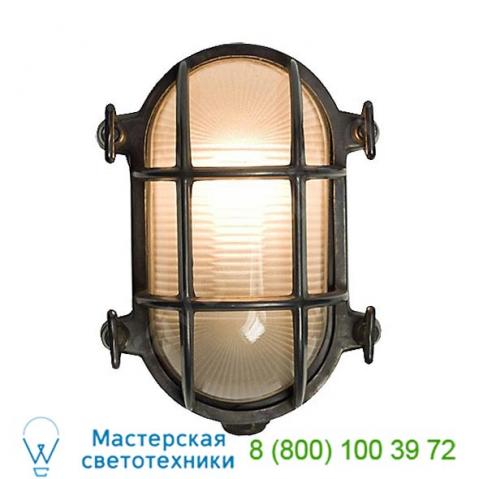 Oval wathered brass bulkhead outdoor wall light original btc bt-dp7036/br/we, уличный настенный