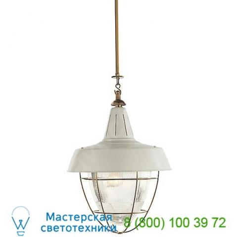 Henry industrial pendant with prismatic glass tob 5042hab-wht visual comfort, светильник