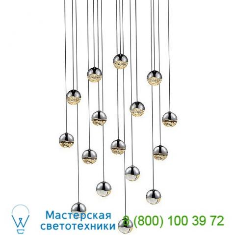 2923. 01-sml grapes 16 light led square multipoint pendant sonneman lighting, светильник