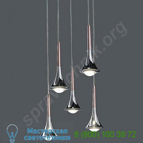 Rain 3 light linear multipoint pendant light studio italia design 156402x3 | 154514, подвесной