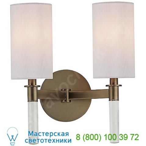 Hudson valley lighting 6312-pn wylie 2 light wall sconce, настенный светильник бра