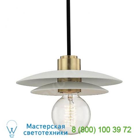 Milla pendant light mitzi - hudson valley lighting h175701s-agb/wh, подвесной светильник