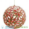 David trubridge flo-0800-nat-whi floral pendant light, светильник