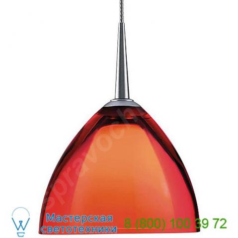 Rainbow ii down pendant light (red/matte chrome/led monopoint) - open box return bruck lighting