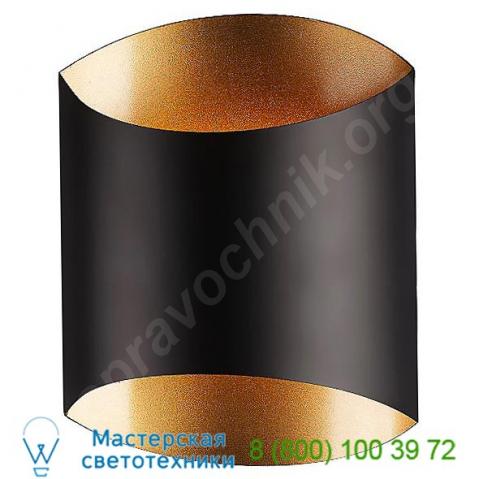 Kuzco lighting preston led wall sconce (flat black with gold) - open box ob-601471bk-led, опенбокс