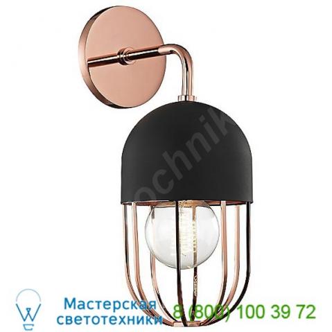 Haley wall sconce h145101-agb/bk mitzi - hudson valley lighting, настенный светильник