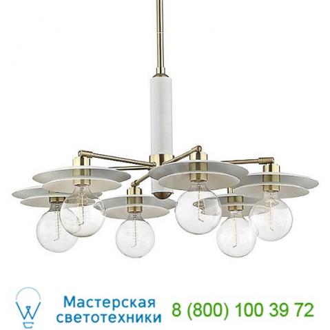 Mitzi - hudson valley lighting milla chandelier h175805-agb/wh, светильник