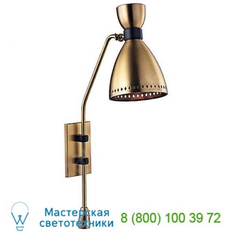 Solaris 1 light wall sconce hudson valley lighting 4141-agb, бра