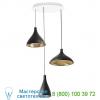 Swell 3-pendant chandelier pablo designs swel chan 1 mix blk/bra, светильник