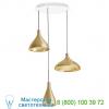 Swell 3-pendant chandelier swel chan 1 mix blk/bra pablo designs, светильник