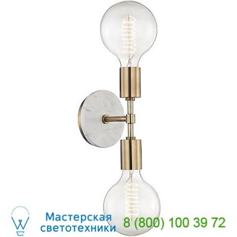 H110102-agb mitzi - hudson valley lighting chloe double wall sconce, настенный светильник бра