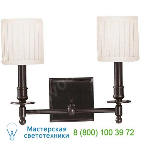 Palmer two light wall sconce hudson valley lighting 302-pn, настенный светильник бра