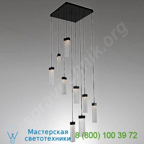 Hammerton studio chb0042-09-fb-bg-c01-l1 parallel glass square led multipoint pendant light