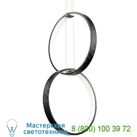 Modern forms pd-26802-bk rings two-ring led pendant, светильник