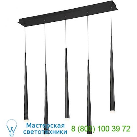 Cascade etched glass linear suspension light modern forms pd-41803l-bk, светильник