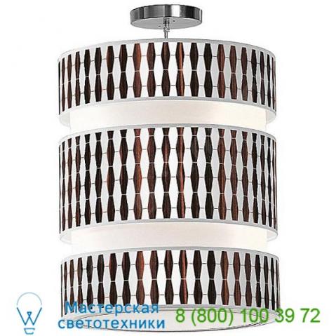 Weave 1 triple tiered pendant light jefdesigns jd_weave1_mahogany_lena16, светильник