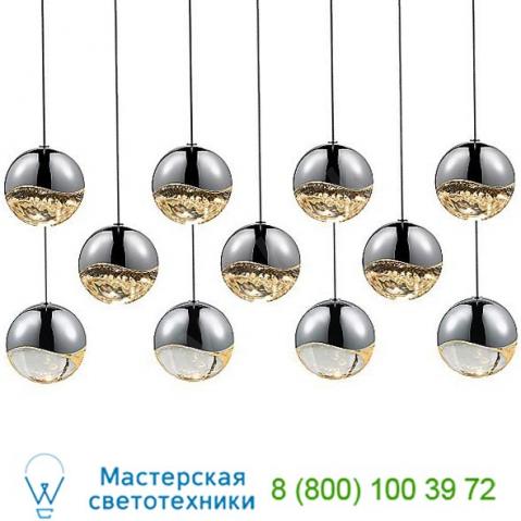 Sonneman lighting grapes 11 light led rectangular multipoint pendant 2922. 01-lrg, светильник