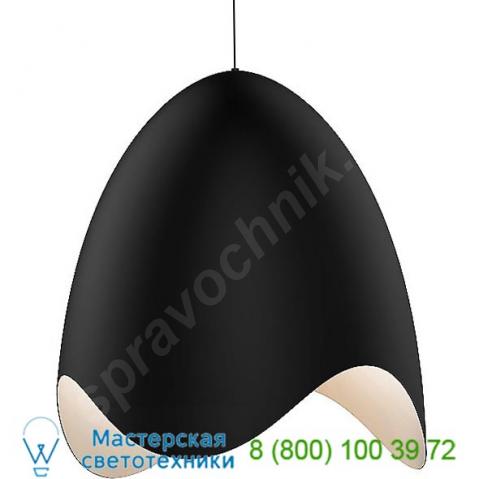 Waveforms large bell led pendant(blk with wht/lrg)-open box ob-2676. 25w sonneman lighting, опенбокс