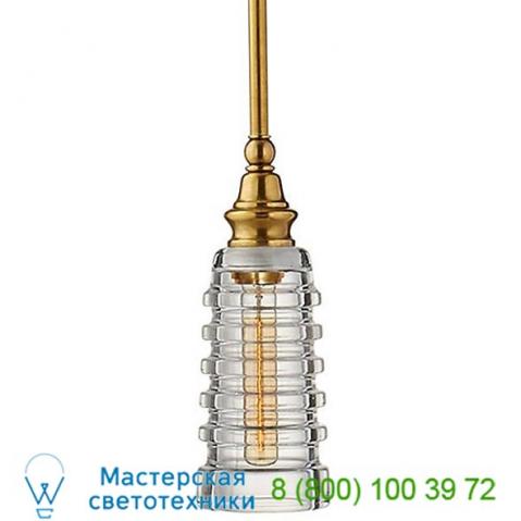 Visual comfort chc 5474an-cg covington mini pendant with ribbed glass, светильник