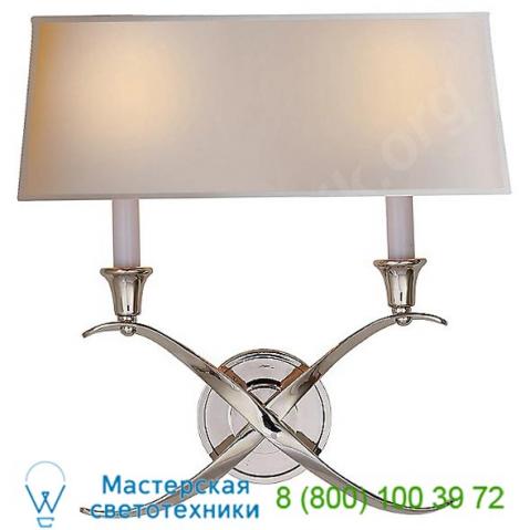 Cross bouillotte wide wall sconce visual comfort chd 1191an-np, настенный светильник