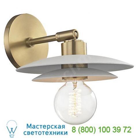 Mitzi - hudson valley lighting milla wall sconce h175101s-agb/wh, настенный светильник