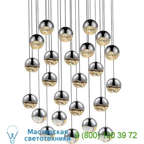 Sonneman lighting 2918. 01-sml grapes 24 light led round multipoint pendant, светильник