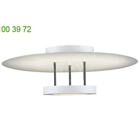 2409. 03 sonneman lighting chromaglo bright white round reflector led semi flush mount, подвесной