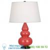 Small triple gourd table lamp with metal base robert abbey cr32x, настольная лампа