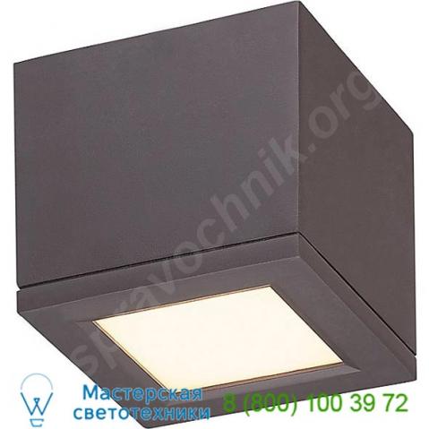 Fm-w2505-bk wac lighting rubix 5in indoor / outdoor flush mount ceiling light, уличный потолочный